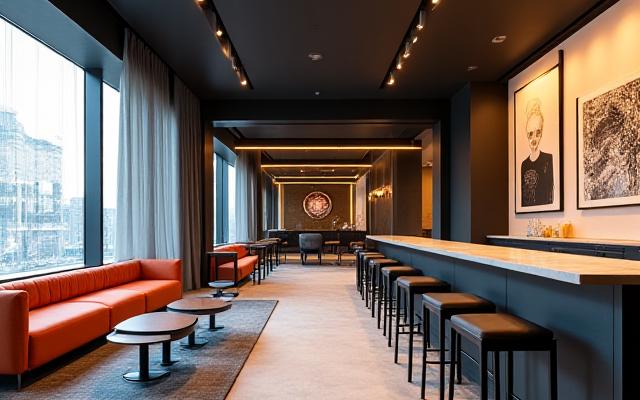 Nişantaşı'nda, sanat galerisi atmosferine sahip şık bir otel salonu