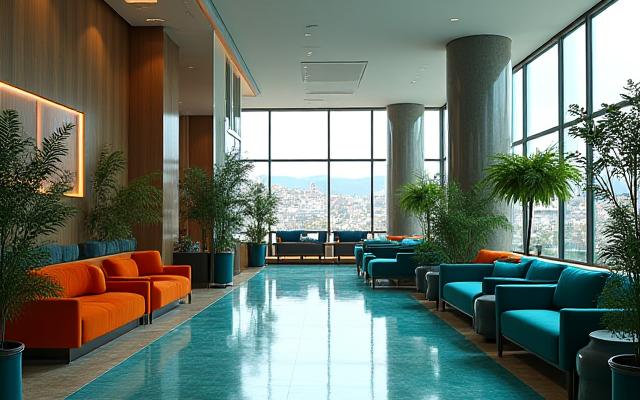 Taksim meydanına yakın modern otel lobisi